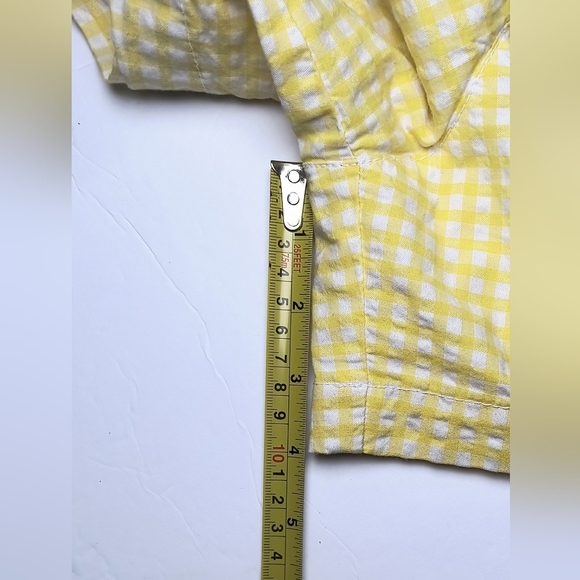 Old Navy Yellow/White Gingham Everyday Shorts Lightweight Cotton 14 - Picture 7 of 8